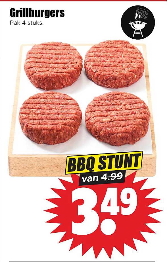 Grillburgers Pak 4 stuks BBQ STUNT