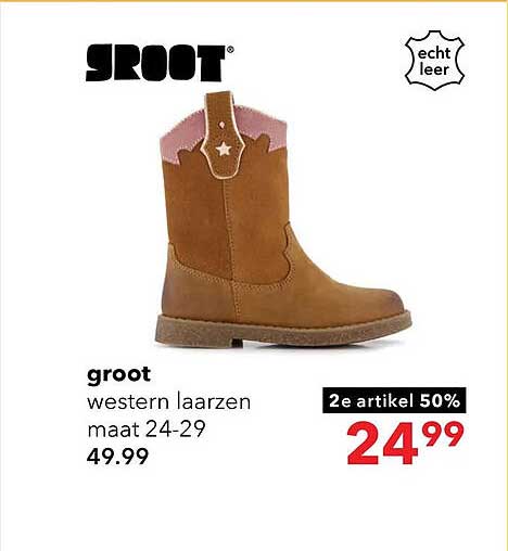 groot western laarzen maat 24-29 2e artikel 50%