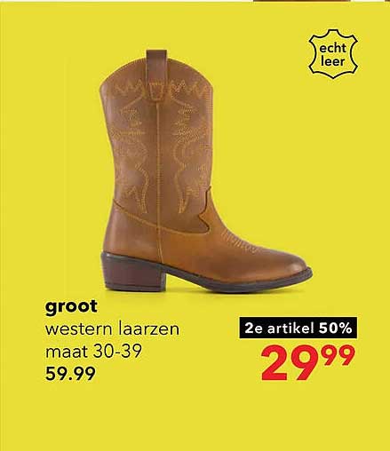 groot western laarzen maat 30-39 2e artikel 50%