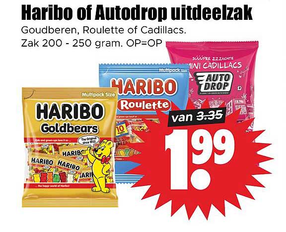 Haribo of Autodrop uitdeelzak