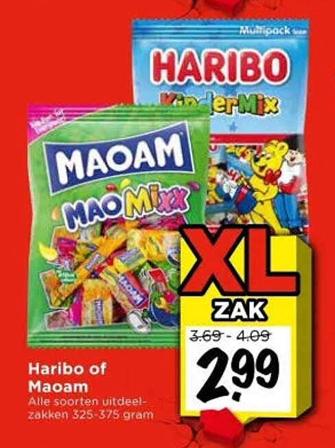 Haribo of Maoam XL zak