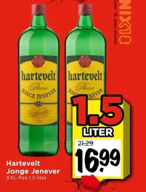 Hartevelt Jonge Jenever XXL-fles 1,5 liter
