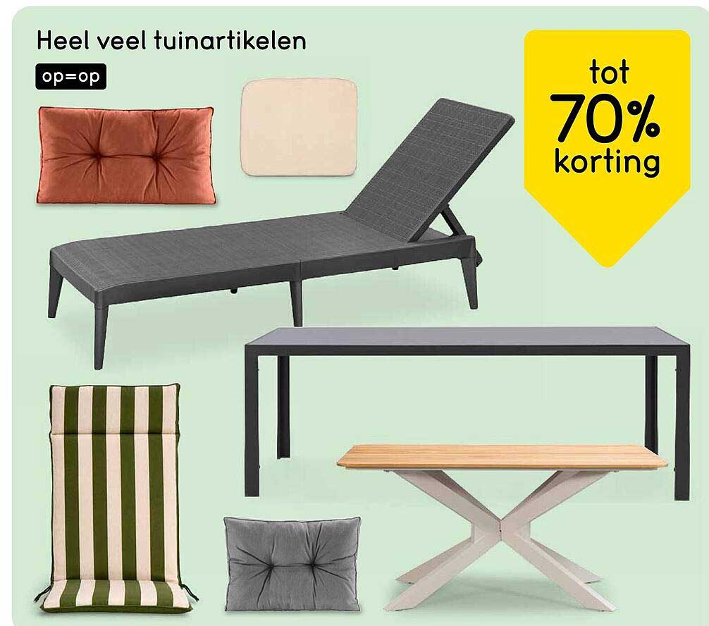 Heel veel tuinartikelen op=op tot 70% korting