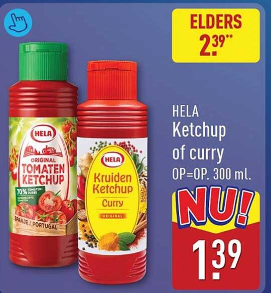 HELA Ketchup of curry OP=OP. 300 ml.