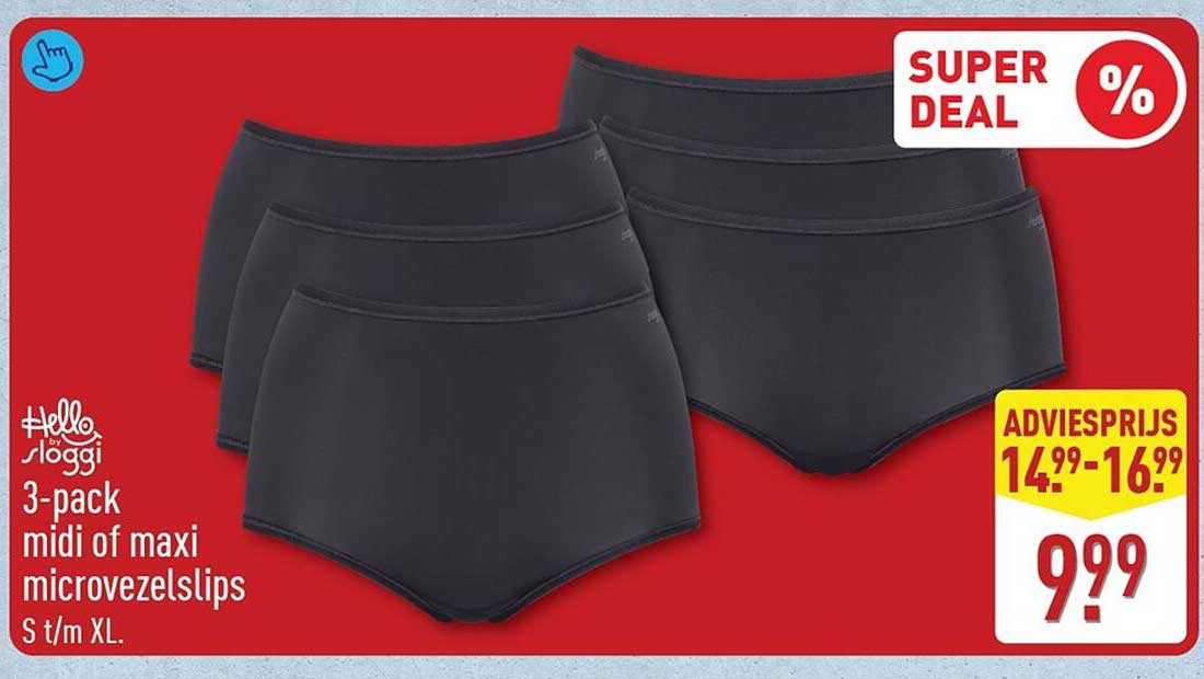 Hello by Hogg 3-pack midi of maxi microvezelslips S t/m XL.