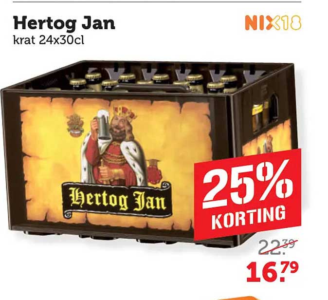 Hertog Jan krat 24x30cl 25% KORTING