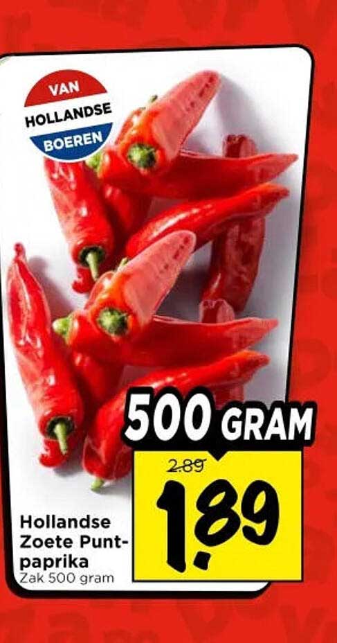 Hollandse Zoete Puntpaprika Zak 500 gram 500 GRAM