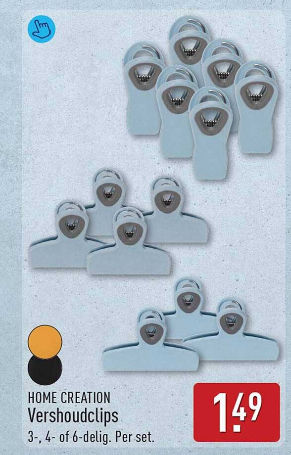 HOME CREATION Vershoudclips 3-, 4- of 6-delig. Per set.