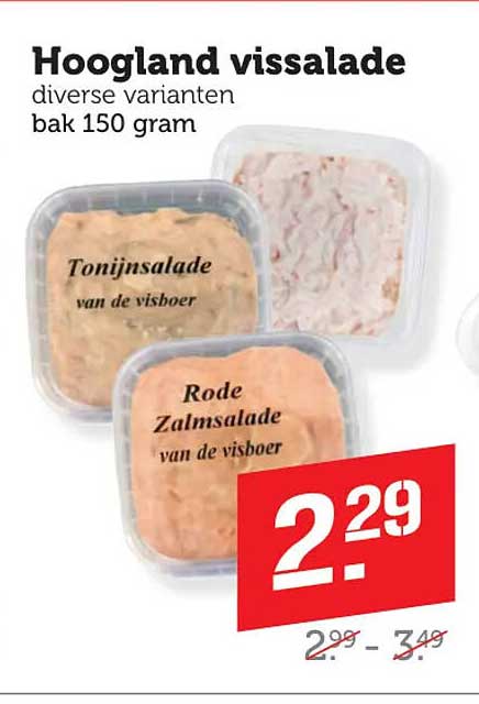 Hoogland vissalade diverse varianten bak 150 gram