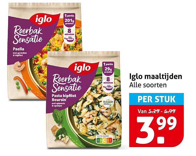 Iglo maaltijden Alle soorten PER STUK