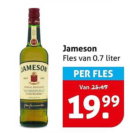 Jameson Fles van 0.7 liter PER FLES