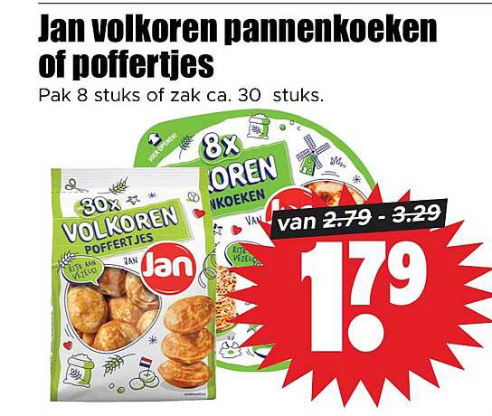 Jan volkoren pannenkoeken of poffertjes