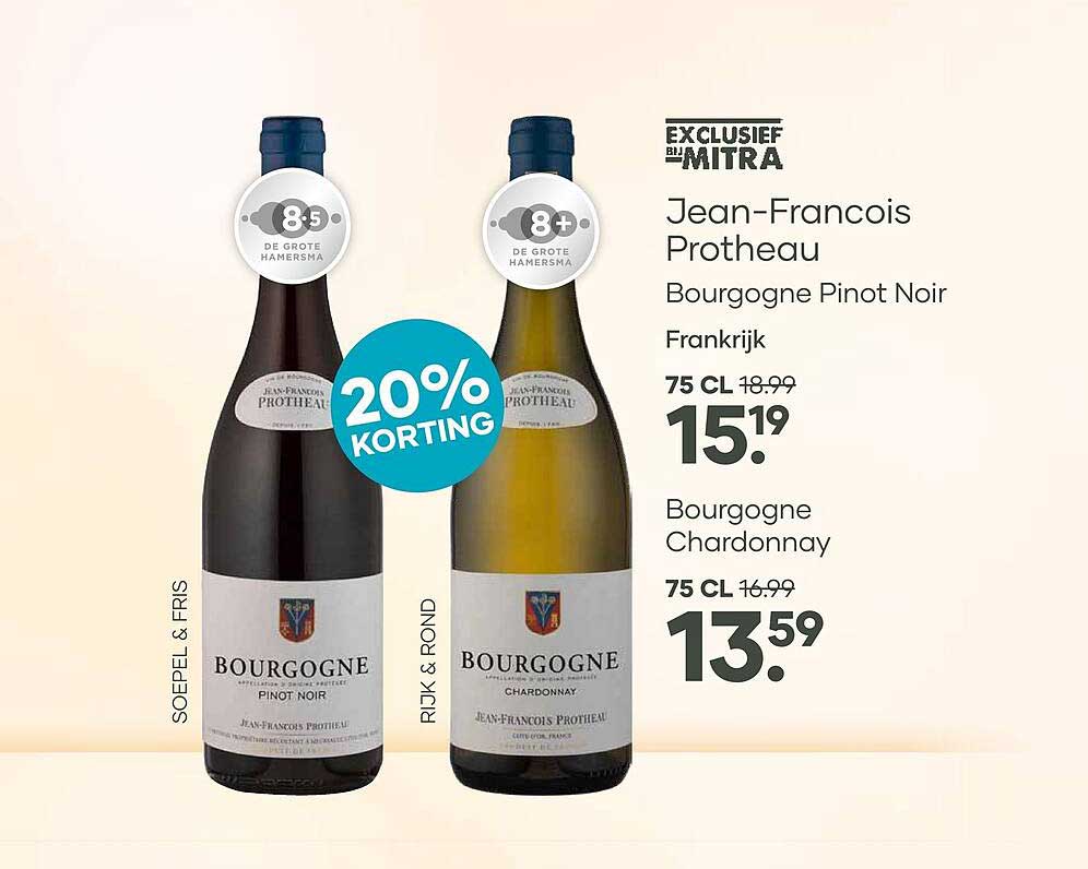 Jean-Francois Protheau Bourgogne Pinot Noir 20% KORTING