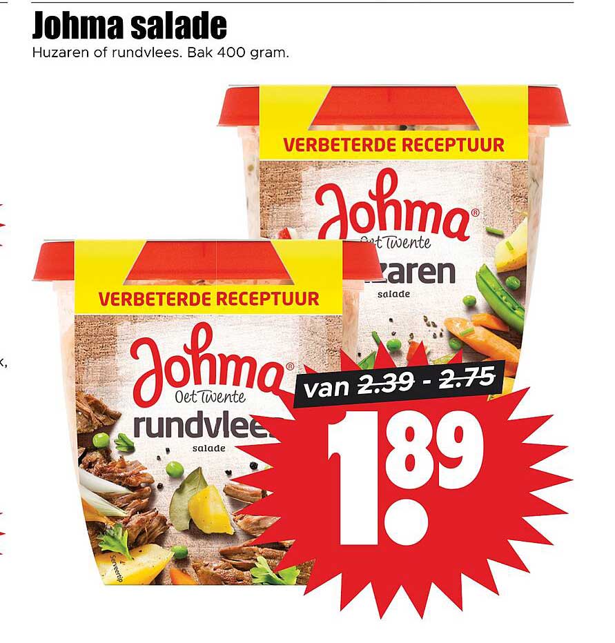 Johma salade Huzaren of rundvlees. Bak 400 gram.