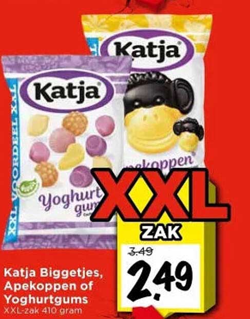 Katja Biggetjes, Apekoppen of Yoghurtgums XXL-zak 410 gram