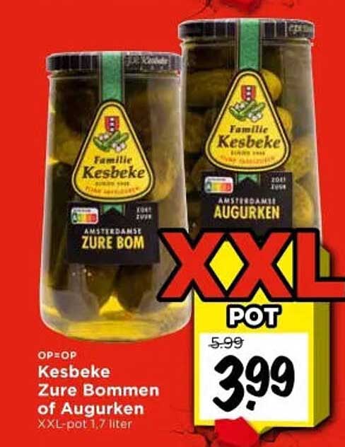 Kesbeke Zure Bommen of Augurken XXL-pot 1,7 liter
