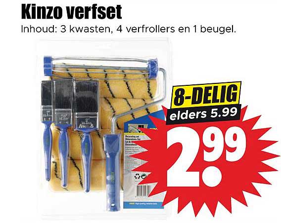 Kinzo verfset 8-delig elders 5.99