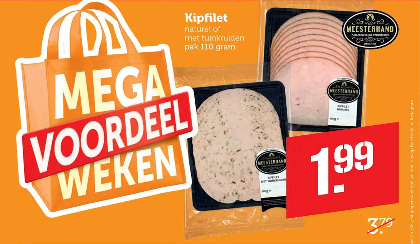 Kipfilet naturel of met tuinkruiden pak 110 gram