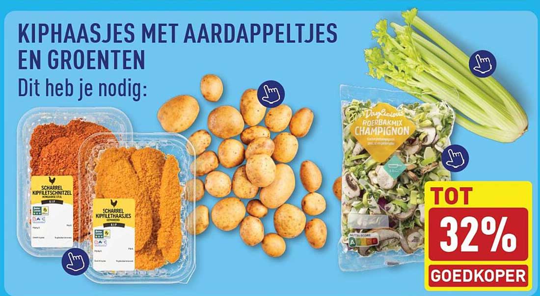 Kiphaasjes met aardappeltjes en groenten