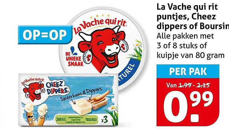 La Vache qui rit puntjes, Cheez dippers of Boursin