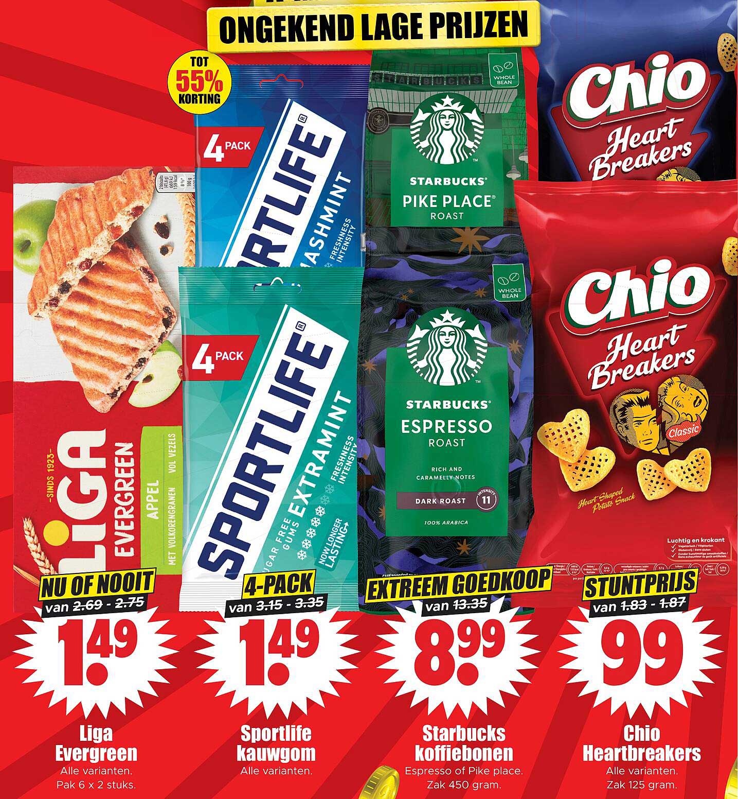 Liga Evergreen Alle varianten. Pak 6 x 2 stuks.