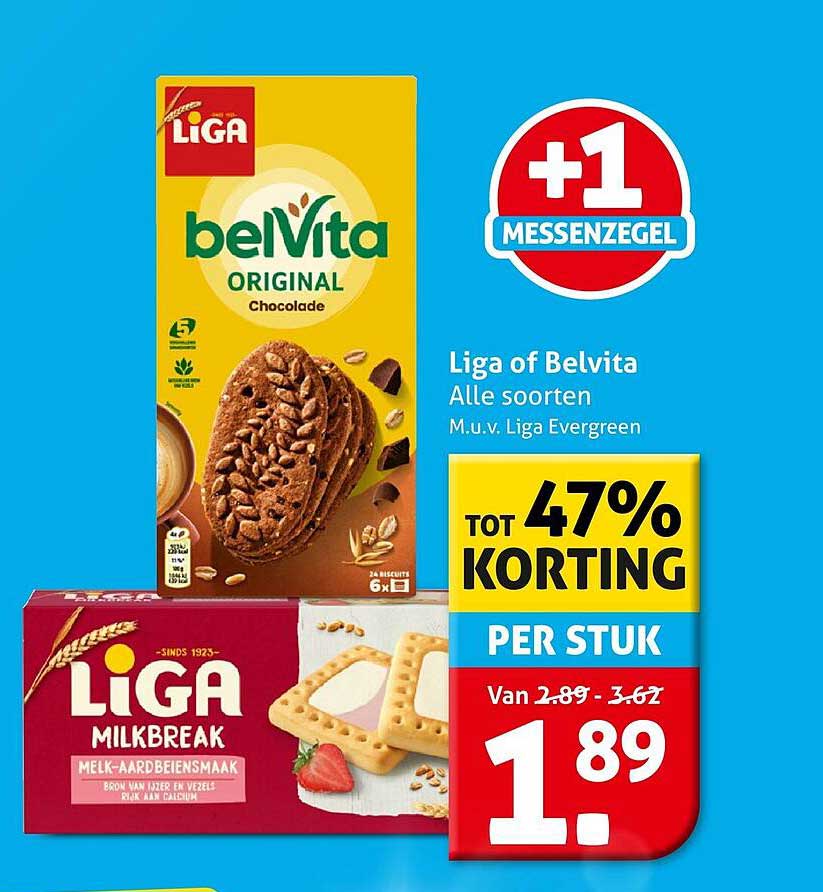 Liga of Belvita Alle soorten M.u.v. Liga Evergreen +1 Messenzegel