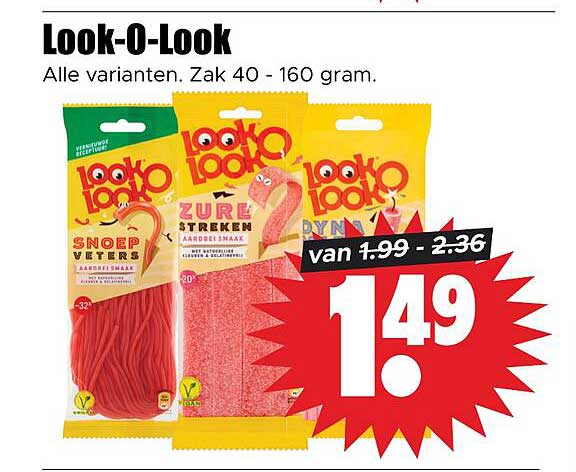 Look-O-Look Alle varianten. Zak 40 - 160 gram.