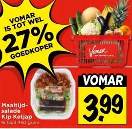 Maaltijdsalade Kip Ketjap Schaal 450 gram