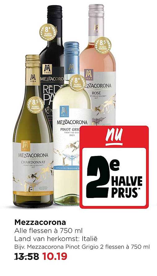 Mezzacorona Alle flessen à 750 ml 2e halve prijs