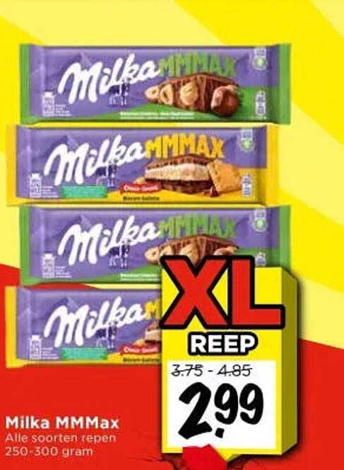 Milka MMMax Alle soorten repen 250-300 gram XL REEP