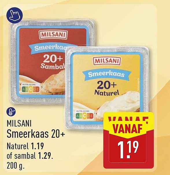 MILSANI Smeerkaas 20+ Naturel of sambal