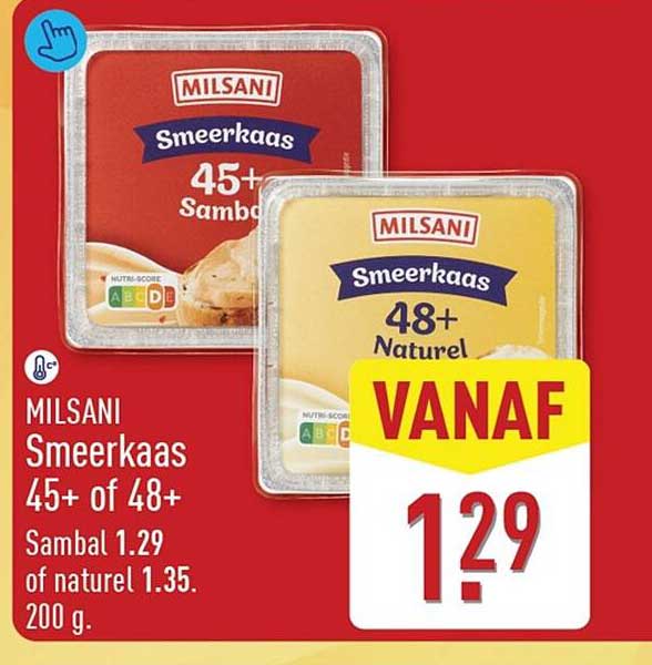 MILSANI Smeerkaas 45+ of 48+ Sambal of naturel
