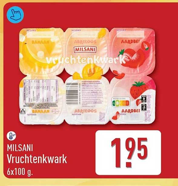 MILSANI Vruchtenkwark 6x100 g.