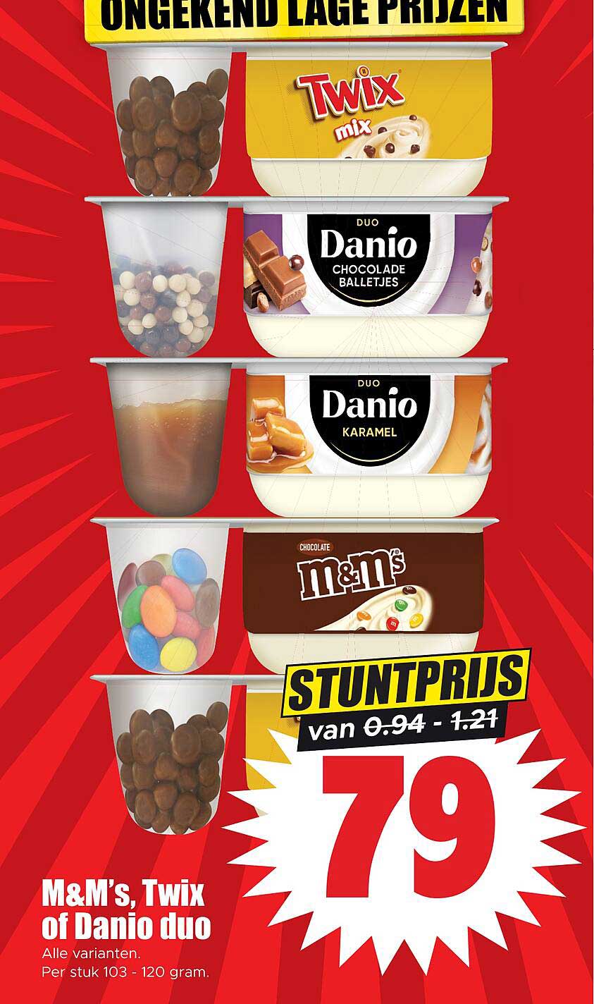 M&M's, Twix of Danio duo