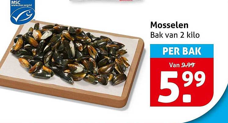 Mosselen Bak van 2 kilo