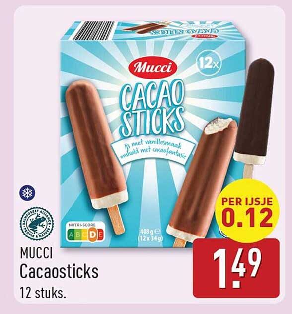 Mucci Cacaosticks 12 stuks.