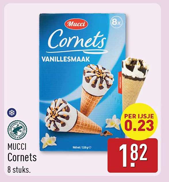 Mucci Cornets Vanillesmaak 8 stuks