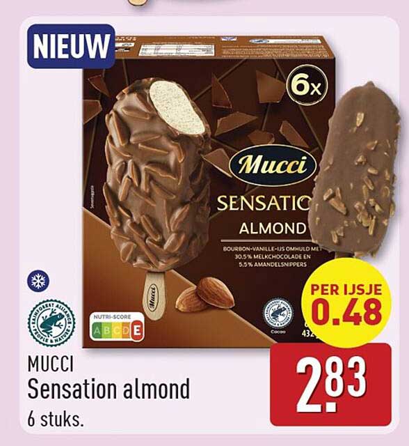 Mucci Sensation almond 6 stuks.