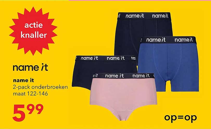 name it 2-pack onderbroeken maat 122-146