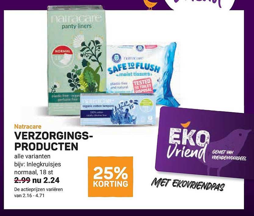 Natracare VERZORGINGSPRODUCTEN 25% KORTING