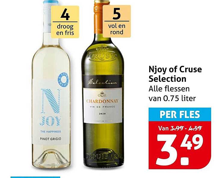 Njoy of Cruse Selection Alle flessen van 0.75 liter PER FLES
