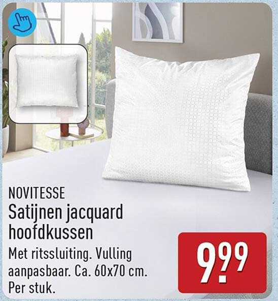 NOVITESSE Satijnen jacquard hoofdkussen