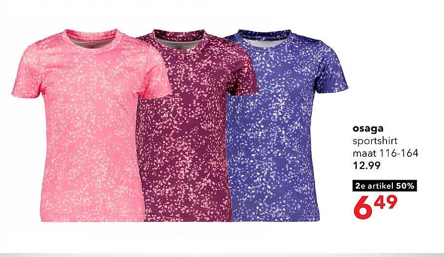 osaga sportshirt maat 116-164 2e artikel 50%