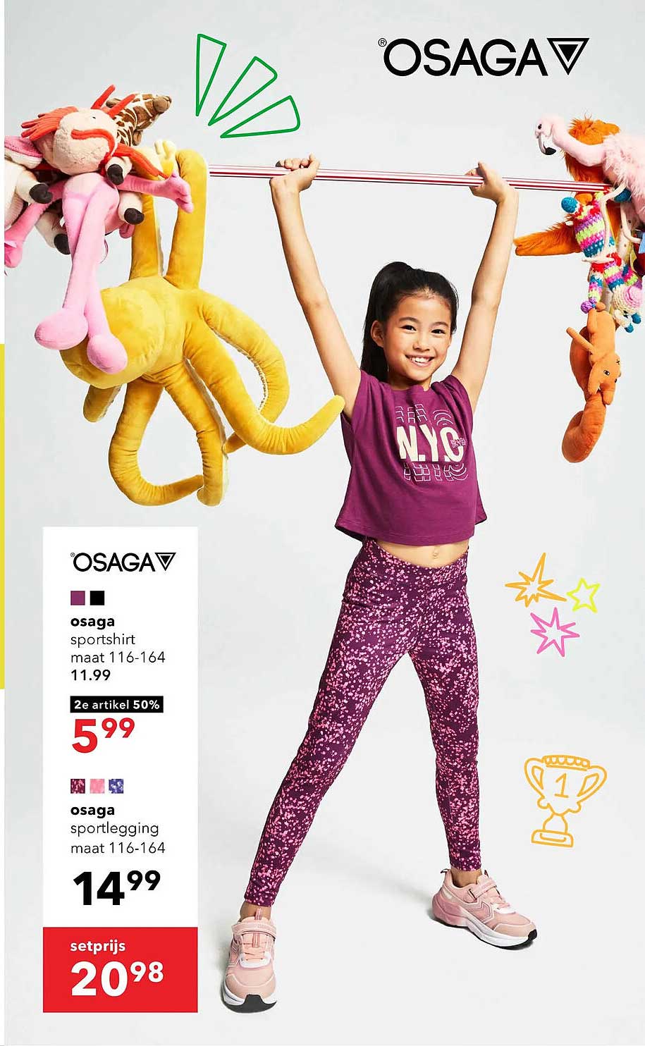 osaga sportshirt maat 116-164 2e artikel 50%