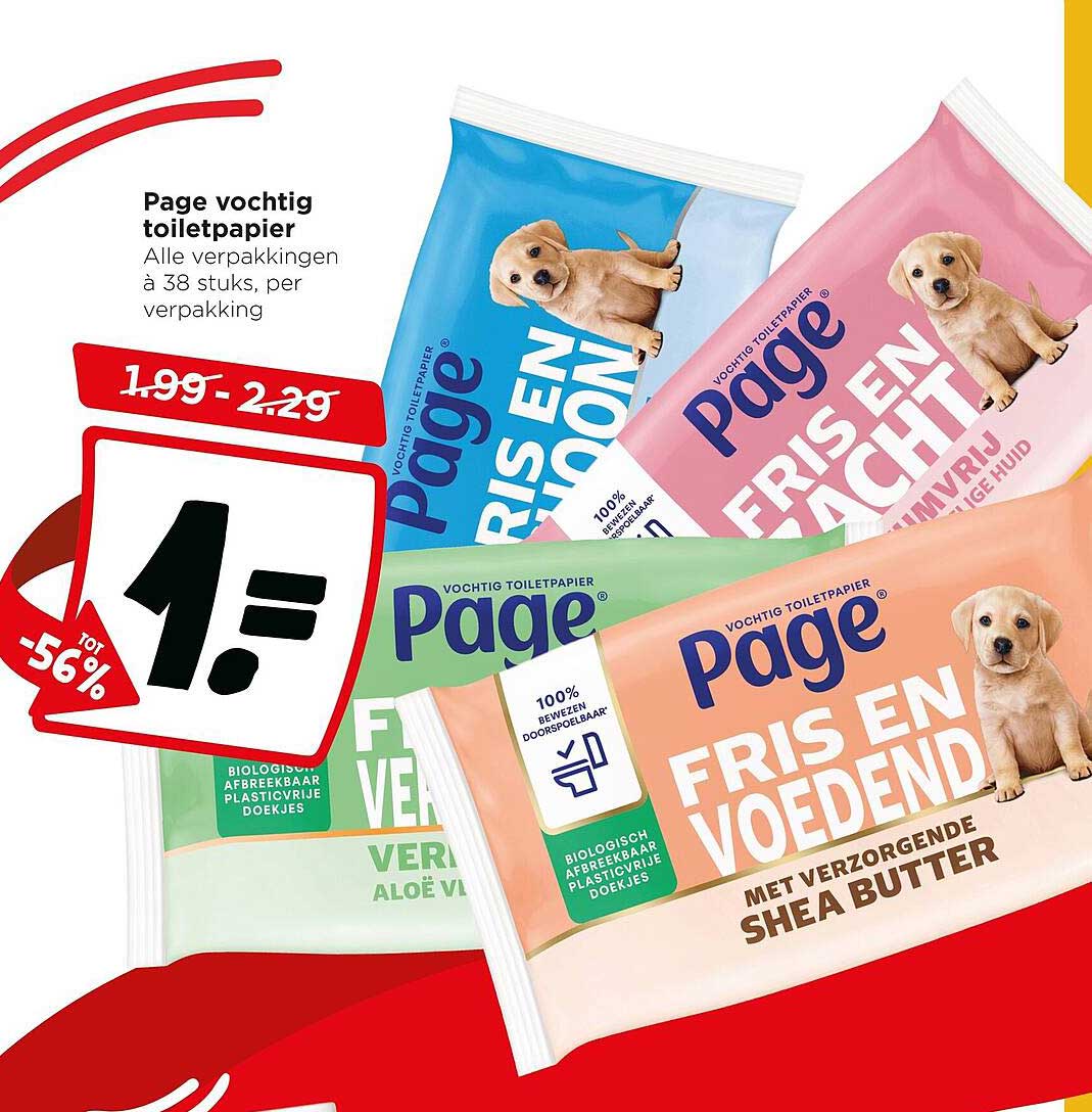 Page vochtig toiletpapier Alle verpakkingen à 38 stuks, per verpakking