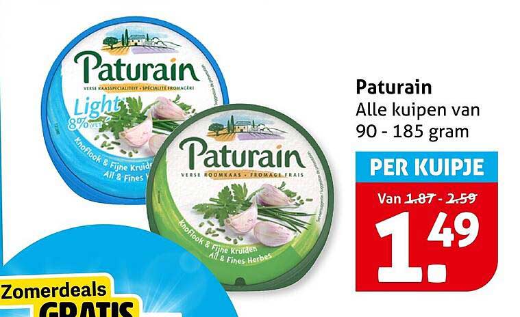 Paturain Alle kuipen van 90 - 185 gram PER KUIpJE