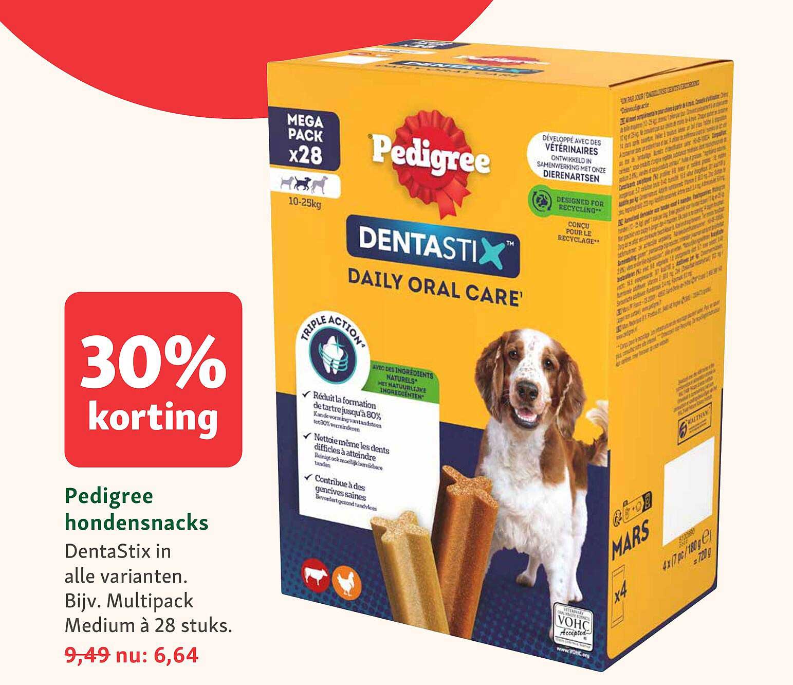 Pedigree hondensnacks DentaStix in alle varianten. Bijv. Multipack Medium à 28 stuks. 30% korting