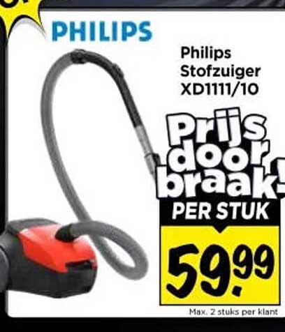 Philips Stofzuiger XD1111/10 Prijs doorbraak! PER STUK