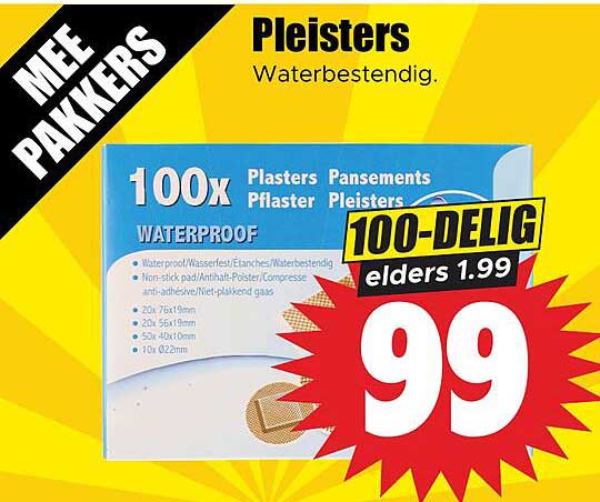 Pleisters Waterbestendig 100-delig elders 1.99