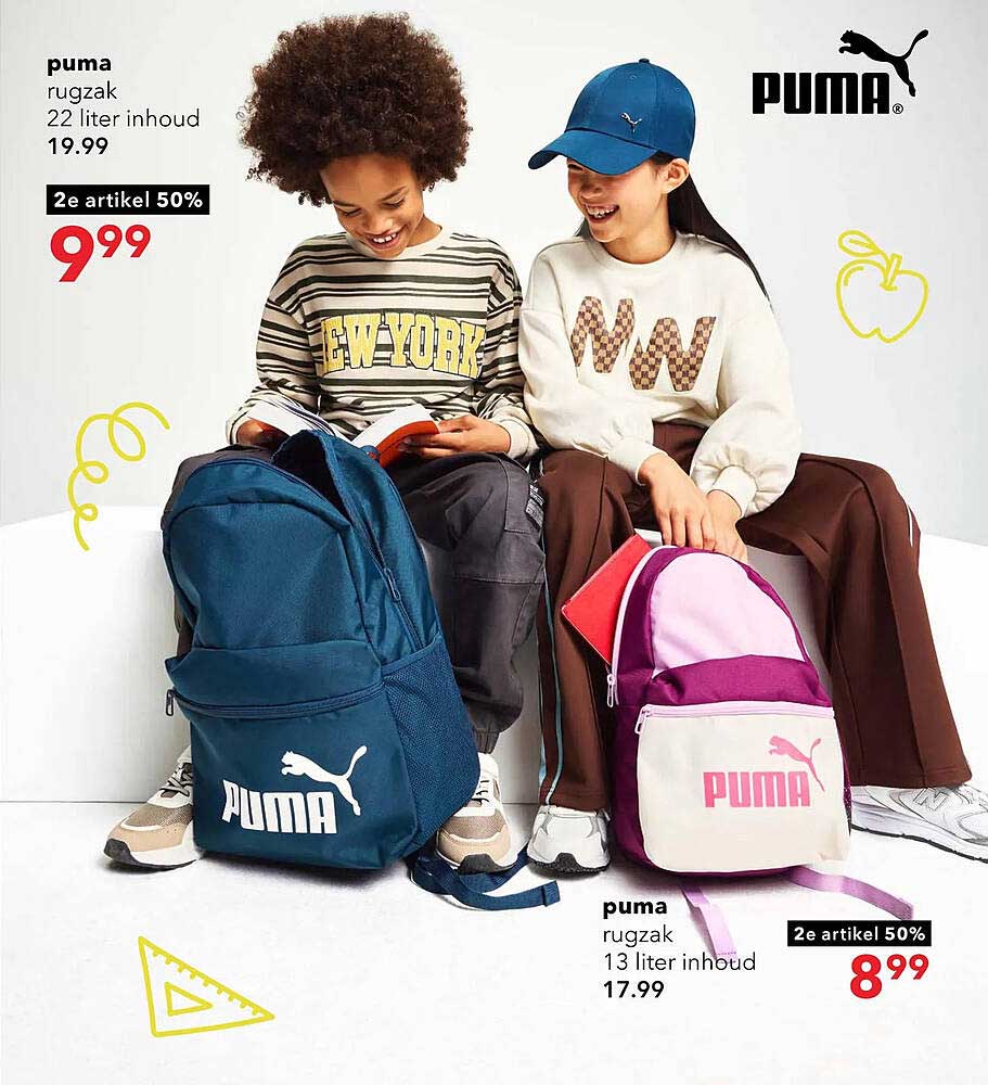 puma rugzak 22 liter inhoud 2e artikel 50%
